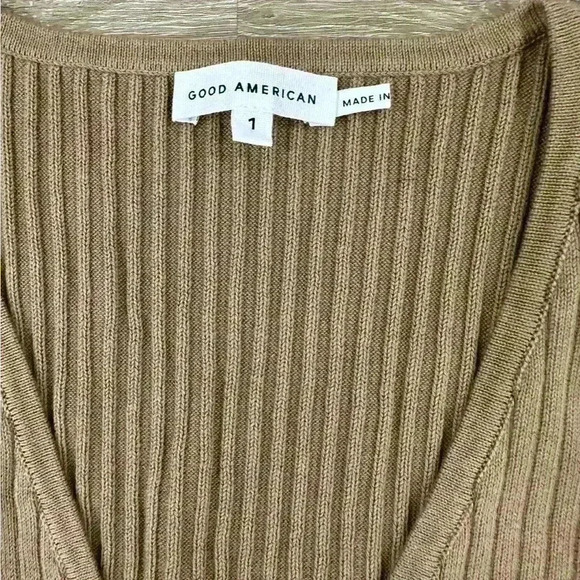 Nwt Good American Taupe Size 1 Belted Body Dress - Picture 5 of 5